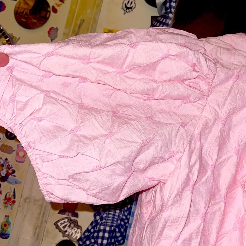 NWT English Factory Ballet Puff/Balloon Mini dress! Pink with texture! - Picture 8 of 9